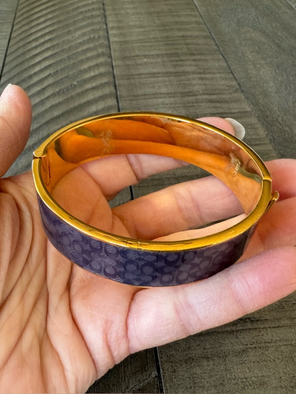 Coach Signature C Purple Bangle Bracelet
